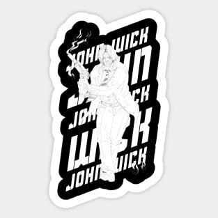 John Wick - Lines - White Sticker